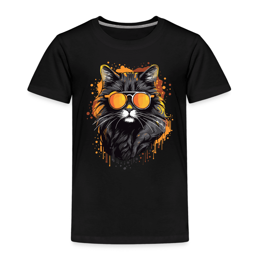 Cool Cat - Kinder T-Shirt - Schwarz