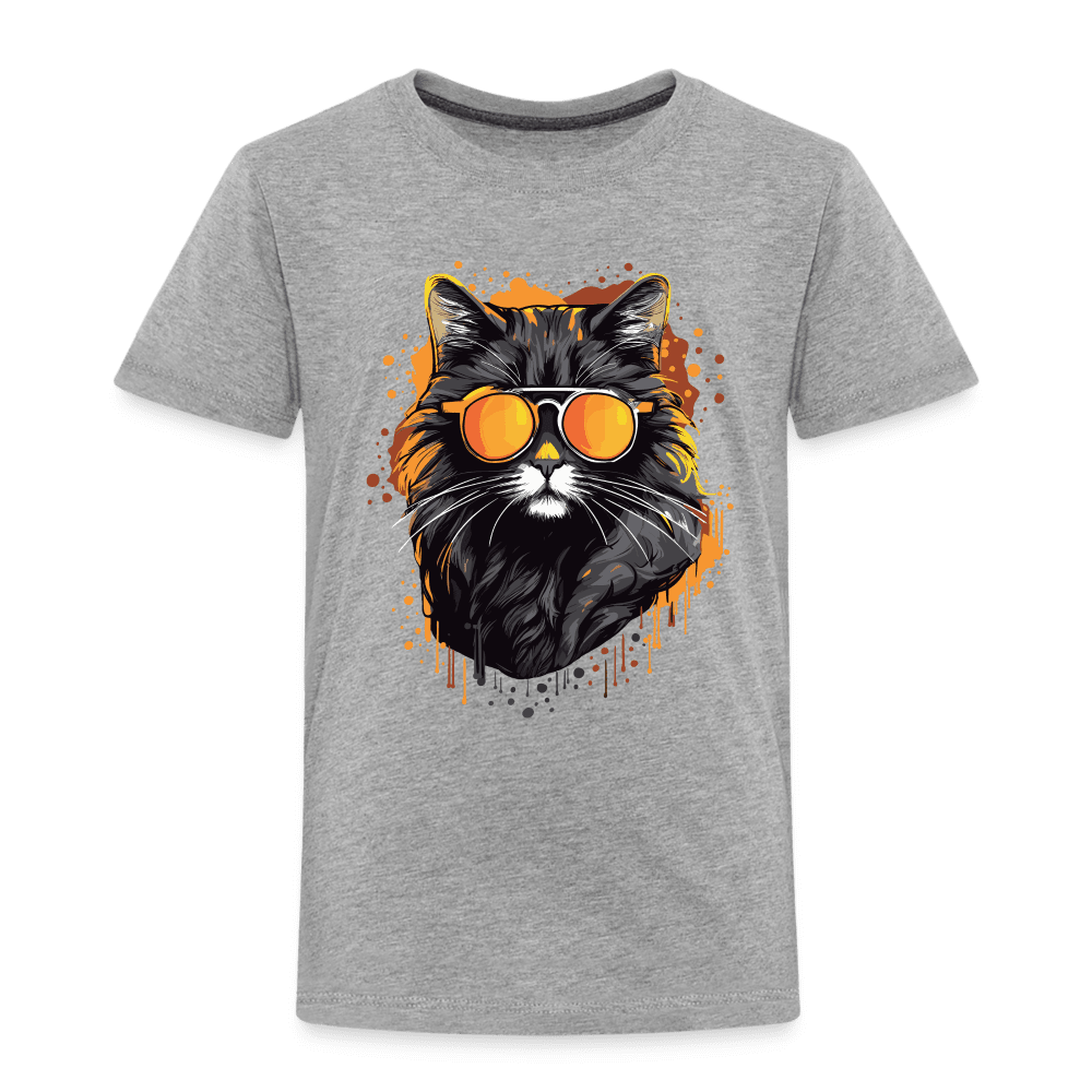 Cool Cat - Kinder T-Shirt - Grau meliert