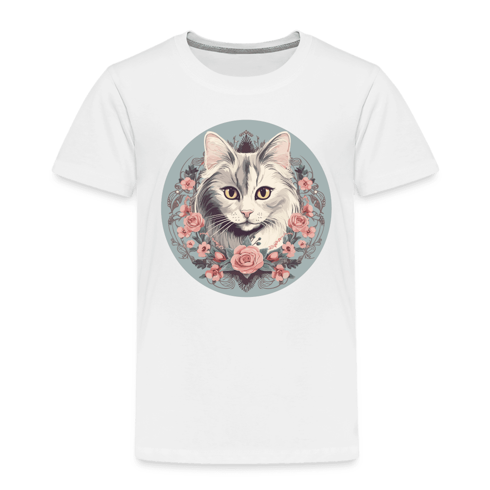 Romantic Cat - Kinder T-Shirt - weiß