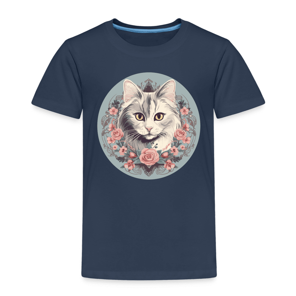 Romantic Cat - Kinder T-Shirt - Navy