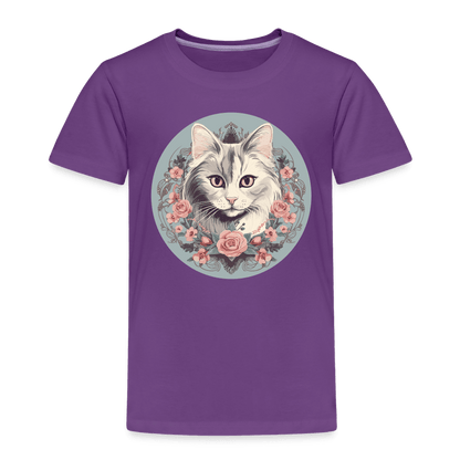 Romantic Cat - Kinder T-Shirt - Lila