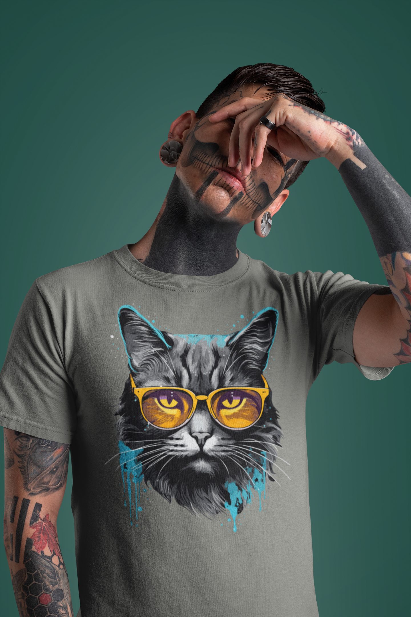 Splash Cat - Männer T-Shirt