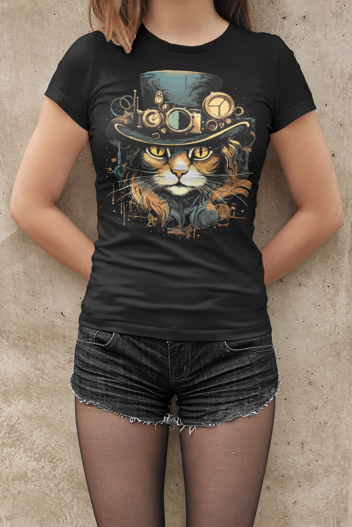 Steampunk Cat - Frauen T-Shirt